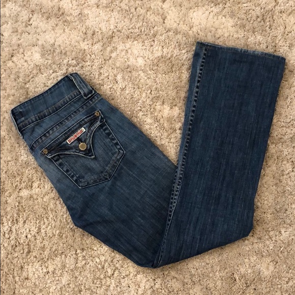 Hudson Flap Pocket Distressed Bootcut Jean - Picture 1 of 8